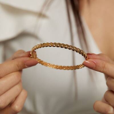 22 Ayar Burma Model Kelepçe Bilezik - 2