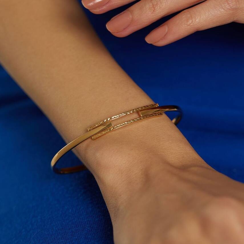 22 Ayar Desenli Kaburga Kelepçe - Semih Haşhaş Kuyumculuk