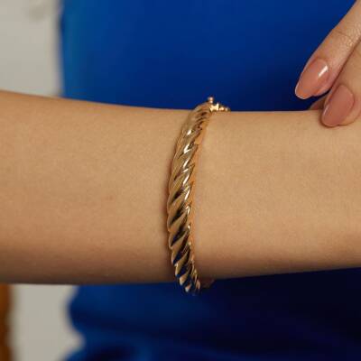 22 Ayar İstiridye Kelepçe Bilezik - 1