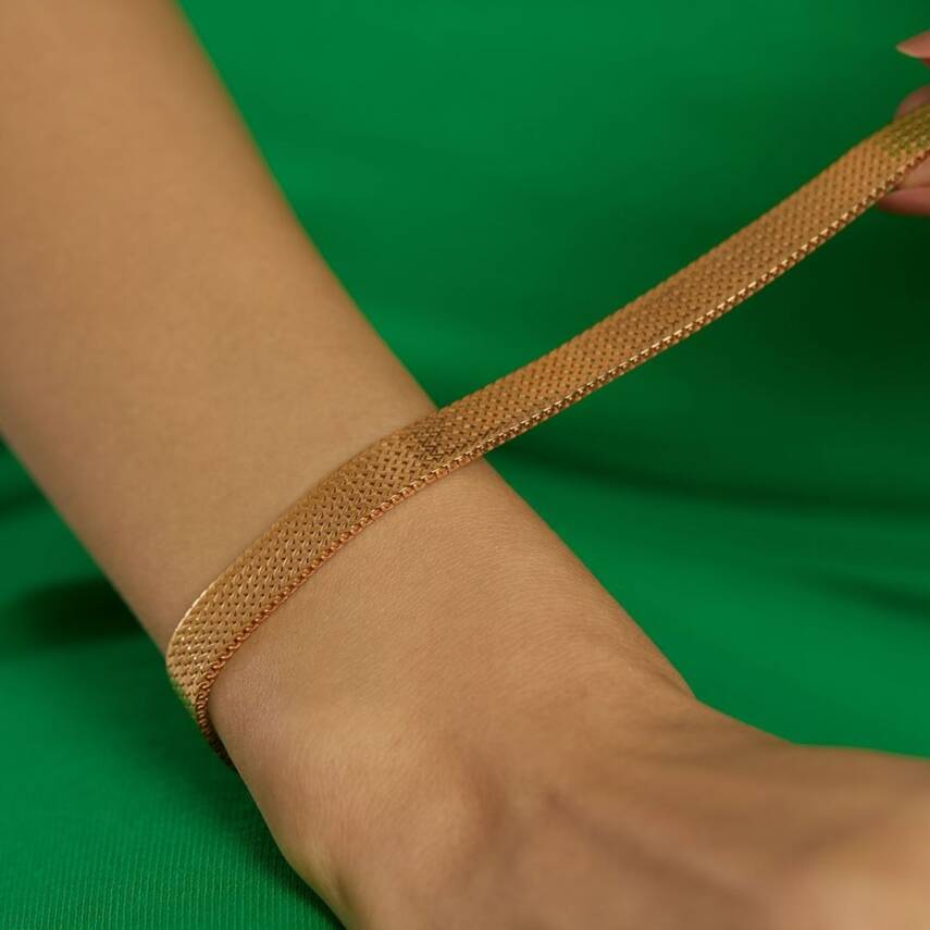 22 Ayar Örgü Kelepçe Bileklik - Semih Haşhaş Kuyumculuk