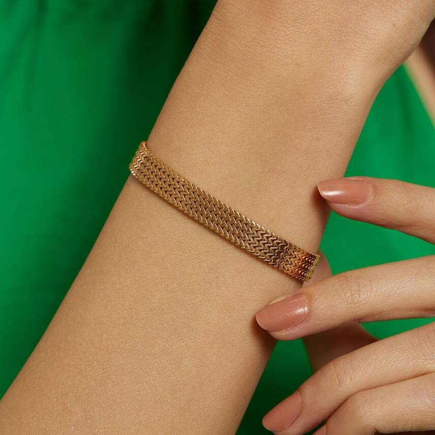 22 Ayar Örme Model Bileklik - Semih Haşhaş Kuyumculuk (1)