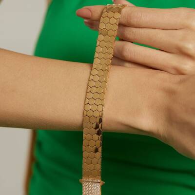 22 Ayar Petek Desenli Bileklik - 2