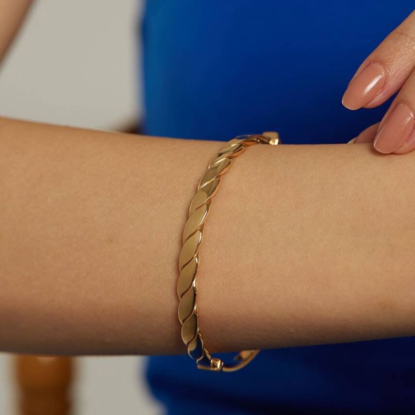 22 Ayar Pullu Kelepçe Bilezik - Semih Haşhaş Kuyumculuk