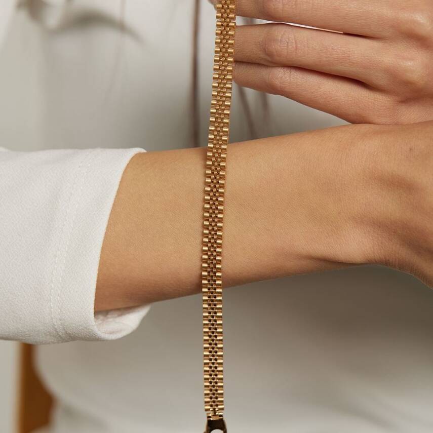 22 Ayar Saat Kordonu Tasarımlı Altın Bileklik - Semih Haşhaş Kuyumculuk