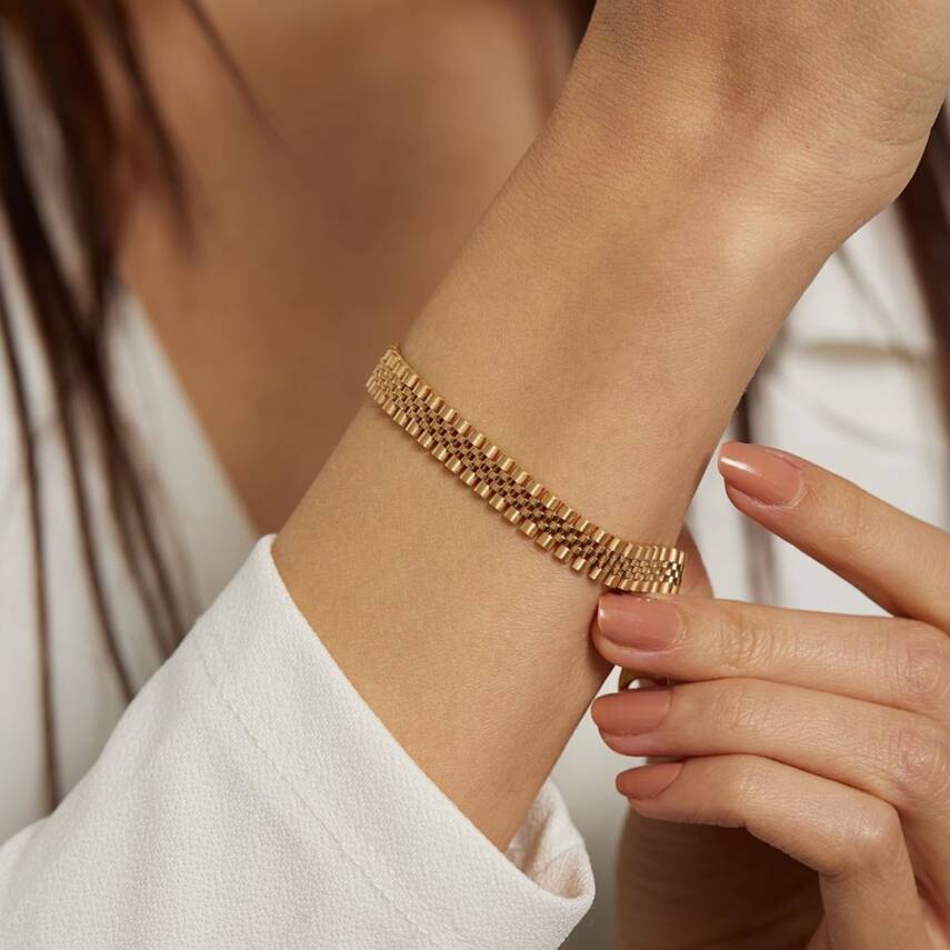 22 Ayar Saat Kordonu Tasarımlı Altın Bileklik - Semih Haşhaş Kuyumculuk (1)