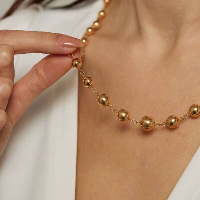 22 Ayar Top Dizili Altın Kolye - 2