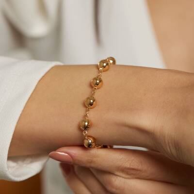 22 Ayar Top Dizili Altın Zincir Bileklik - 1