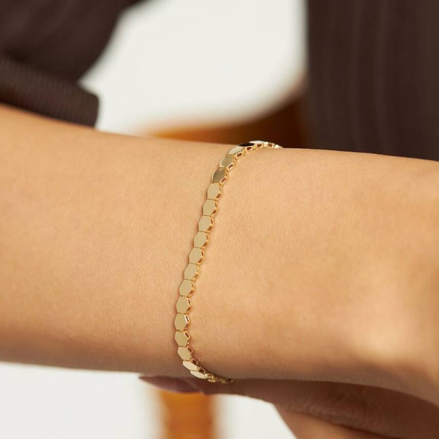 Altıgen Plaka Altın Bileklik - Semih Haşhaş Kuyumculuk