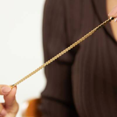 Altıgen Plaka Altın Bileklik - 2