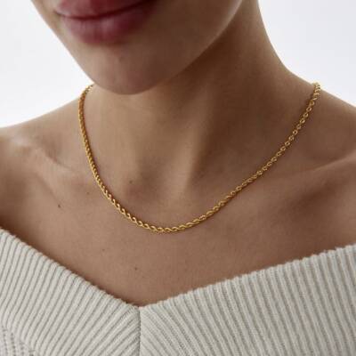 Altın 4 mm Halat Zincir - 1