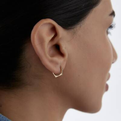 Altın Altıgen Küpe - 1