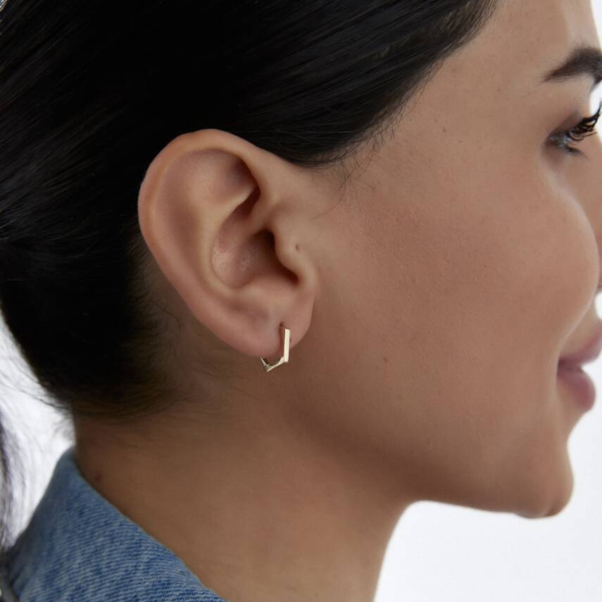 Altın Altıgen Küpe - Semih Haşhaş Kuyumculuk (1)