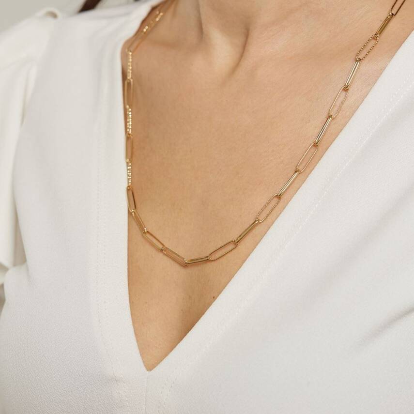 Altın Ataç Zincir Kolye (65 Cm) - 1