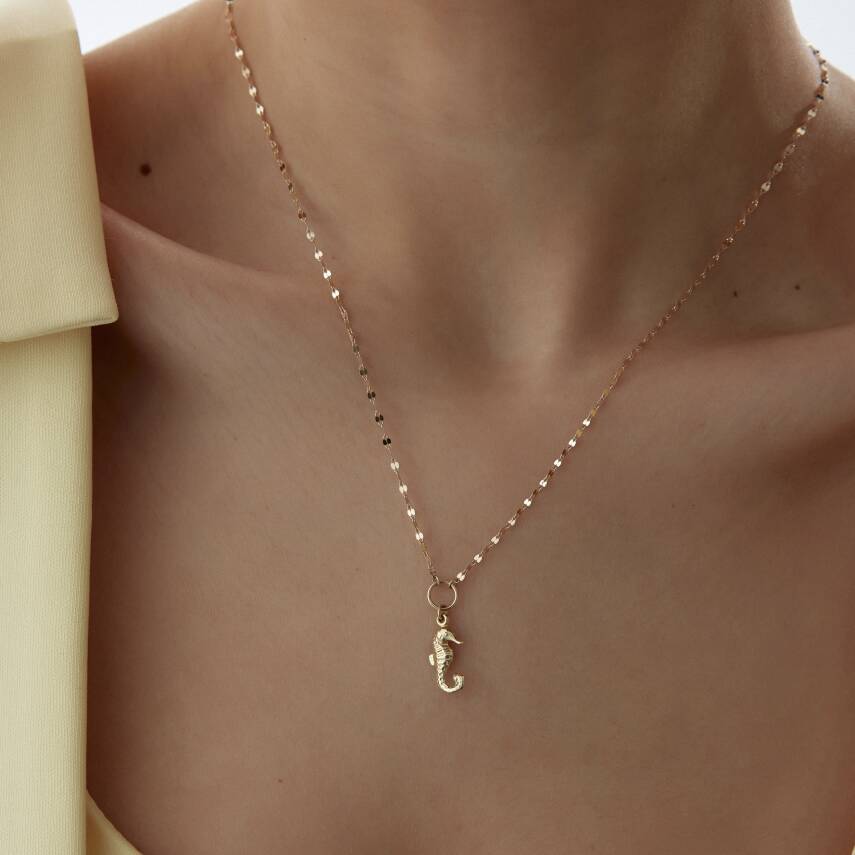 Altın Aynalı Zincirli Denizatı Kolye - Semih Haşhaş Kuyumculuk