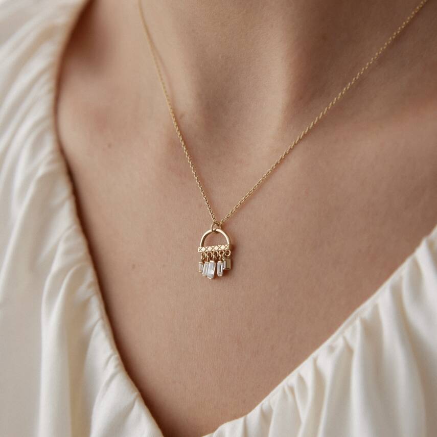 Altın Baget Sallantılı Kolye - Semih Haşhaş Kuyumculuk