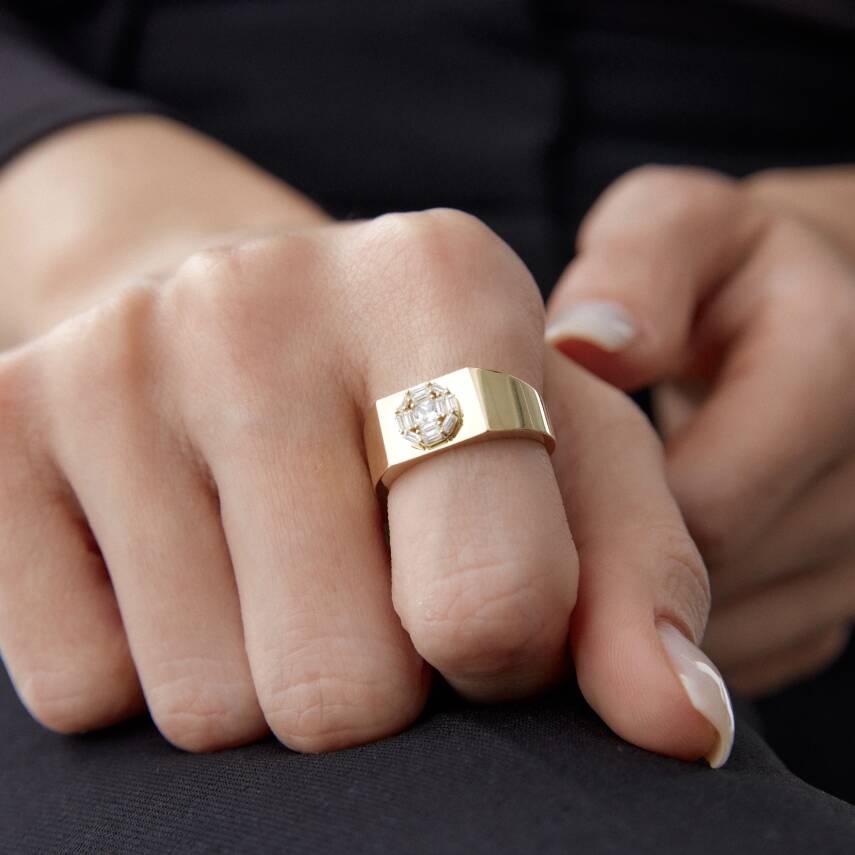 Altın Baget Şövalye Yüzük - Semih Haşhaş Kuyumculuk