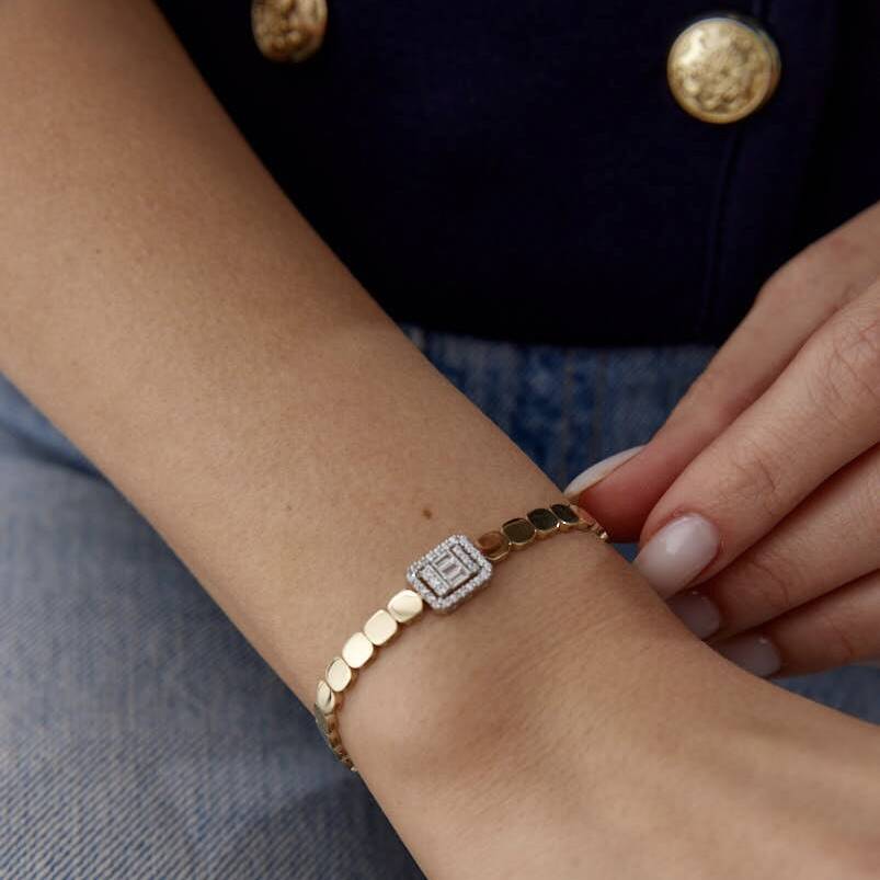 Altın Baget Taşlı Pul Bileklik - Semih Haşhaş Kuyumculuk (1)