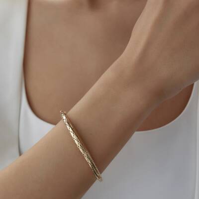 Altın Baklava Desenli Kelepçe - 2