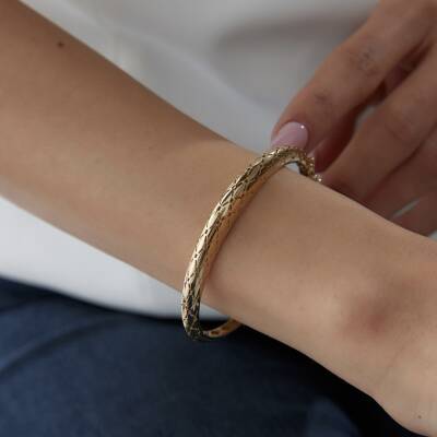 Altın Baklava Desenli Kelepçe - 3