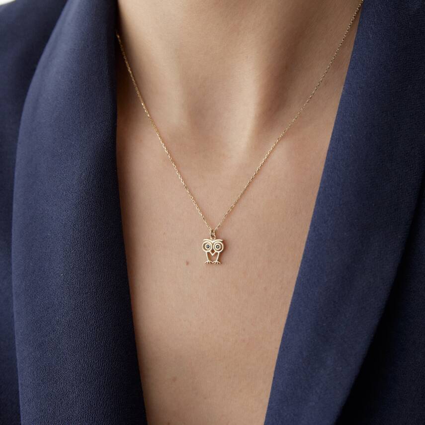 Altın Baykuş Kolye - 3