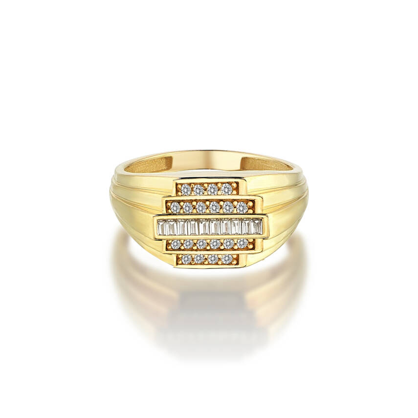 Altın Taşlı Katman Yüzük - 3