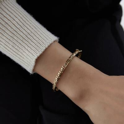 Altın Bombeli Greek Kelepçe - 1