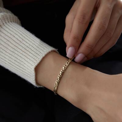 Altın Bombeli Greek Kelepçe - 2