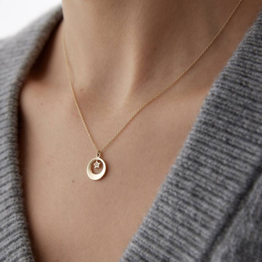 Altın Çerçeveli Mini Yıldız Kolye - Semih Haşhaş Kuyumculuk (1)