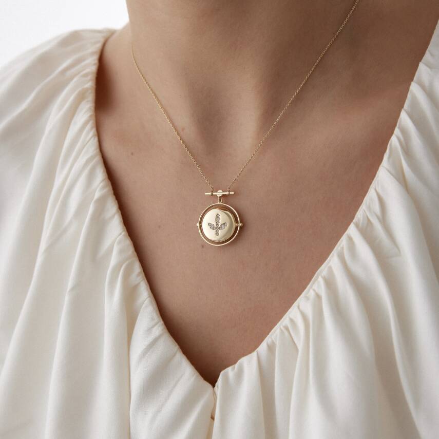 Altın Çift Taraflı Gezegen Kolye - 1