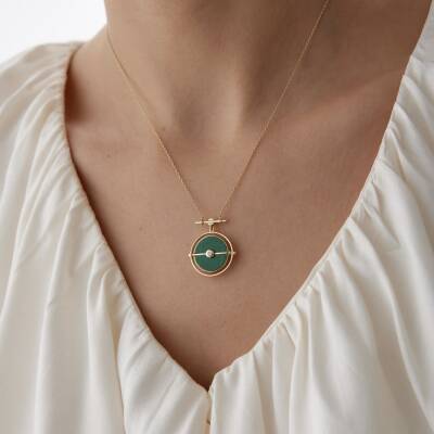 Altın Çift Taraflı Gezegen Kolye - 4