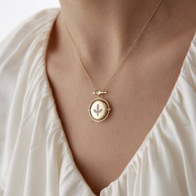 Altın Çift Taraflı Gezegen Kolye - 5