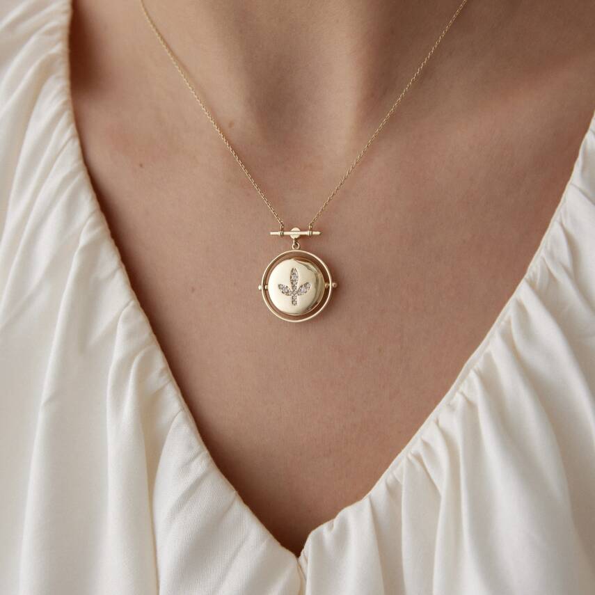 Altın Çift Taraflı Gezegen Kolye - 6