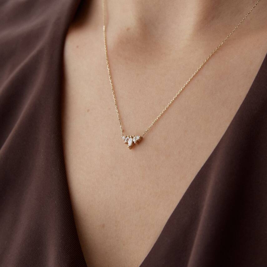 Altın Damla Markiz Kolye - Semih Haşhaş Kuyumculuk (1)