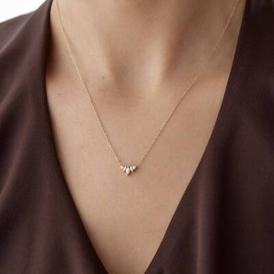 Altın Damla Markiz Kolye - 1