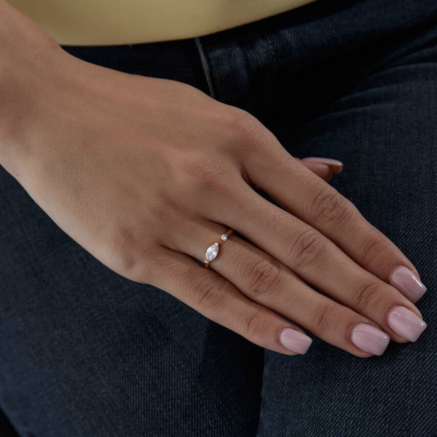 Altın Damla Taşlı Yüzük - 2