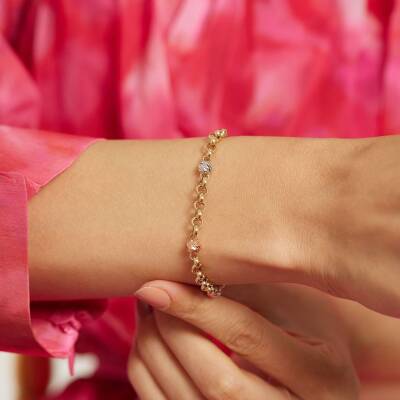 Altın Dorikalı Doç Zincir Bileklik - 2