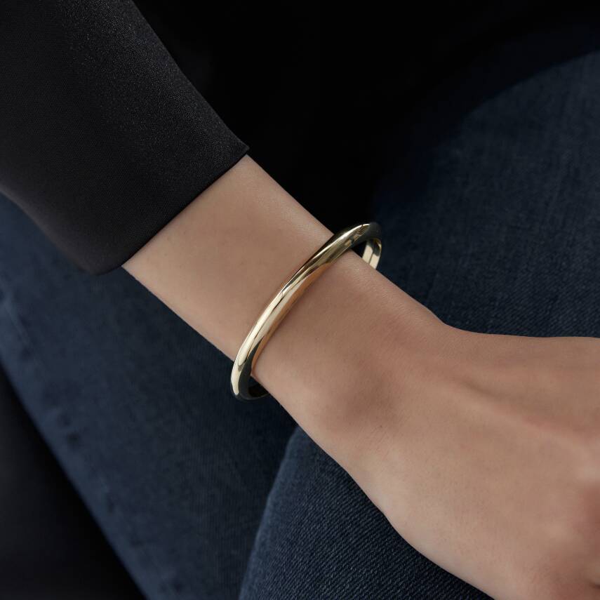 Altın Düz Bombeli Kelepçe - Semih Haşhaş Kuyumculuk (1)