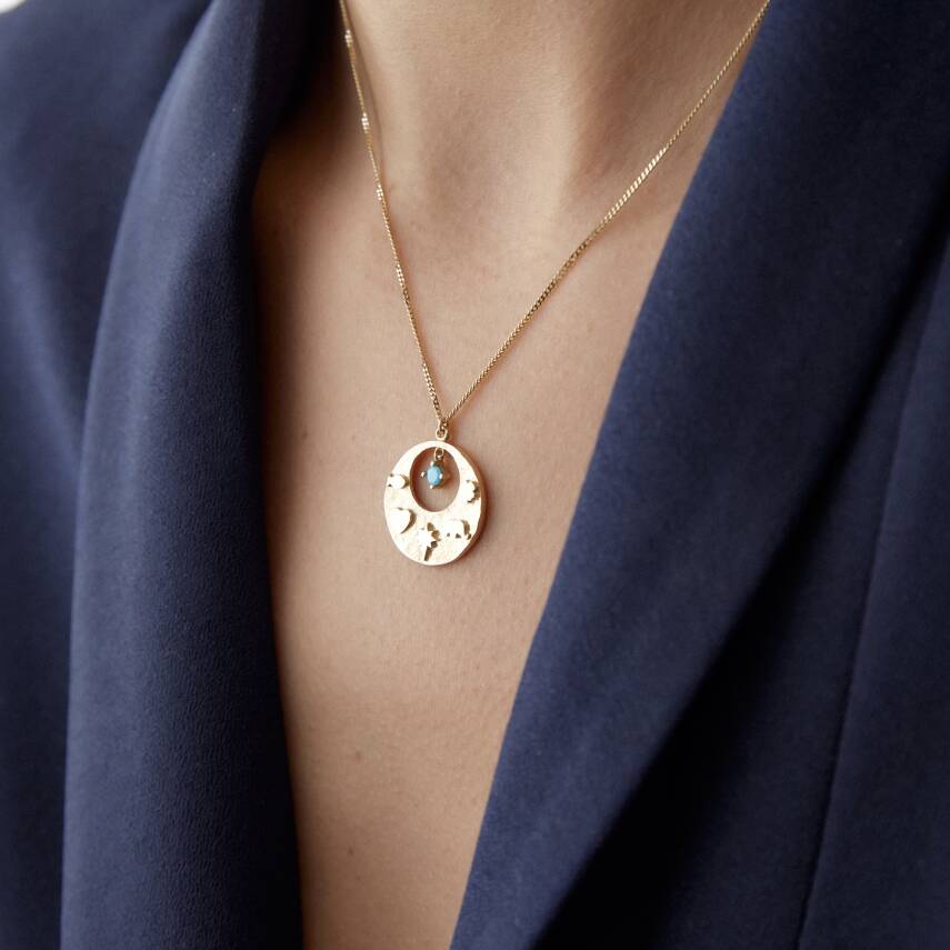 Altın Firuze Taşlı Şans Kolye - Semih Haşhaş Kuyumculuk