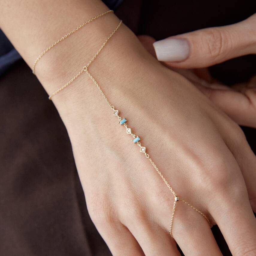 Altın Firuze Taşlı Yıldız Şahmeran - Semih Haşhaş Kuyumculuk (1)