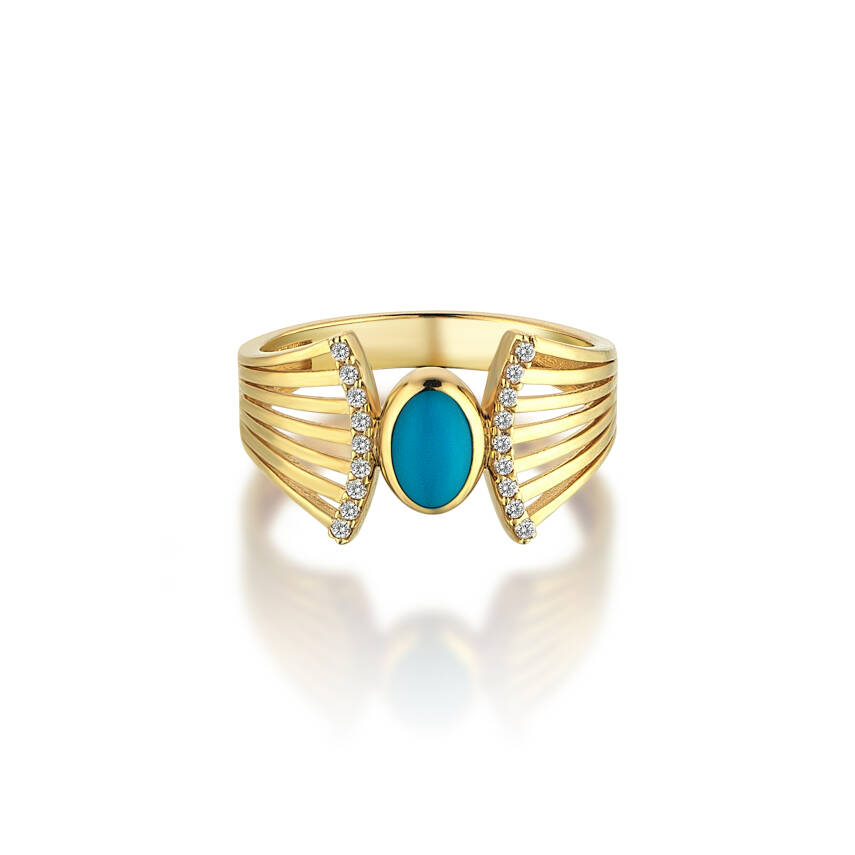 Altın Firuze Taşlı Yüzük - Semih Haşhaş Kuyumculuk (1)