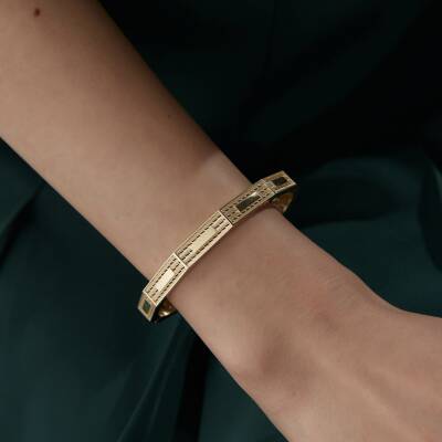 Altın Geometrik Hasır Kelepçe - 1