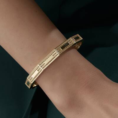 Altın Geometrik Hasır Kelepçe - 3