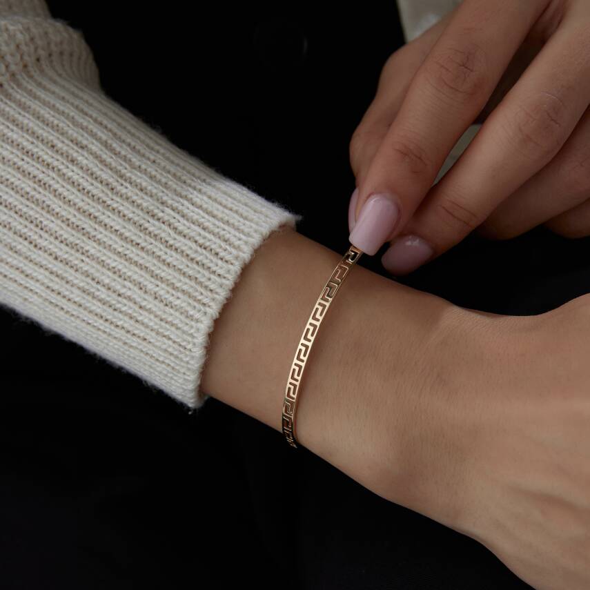 Altın Greek Desen Kelepçe - Semih Haşhaş Kuyumculuk