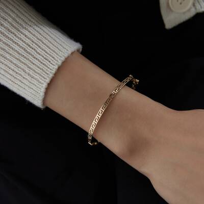 Altın Greek Desen Kelepçe - 2