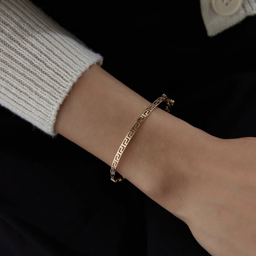 Altın Greek Desen Kelepçe - Semih Haşhaş Kuyumculuk (1)