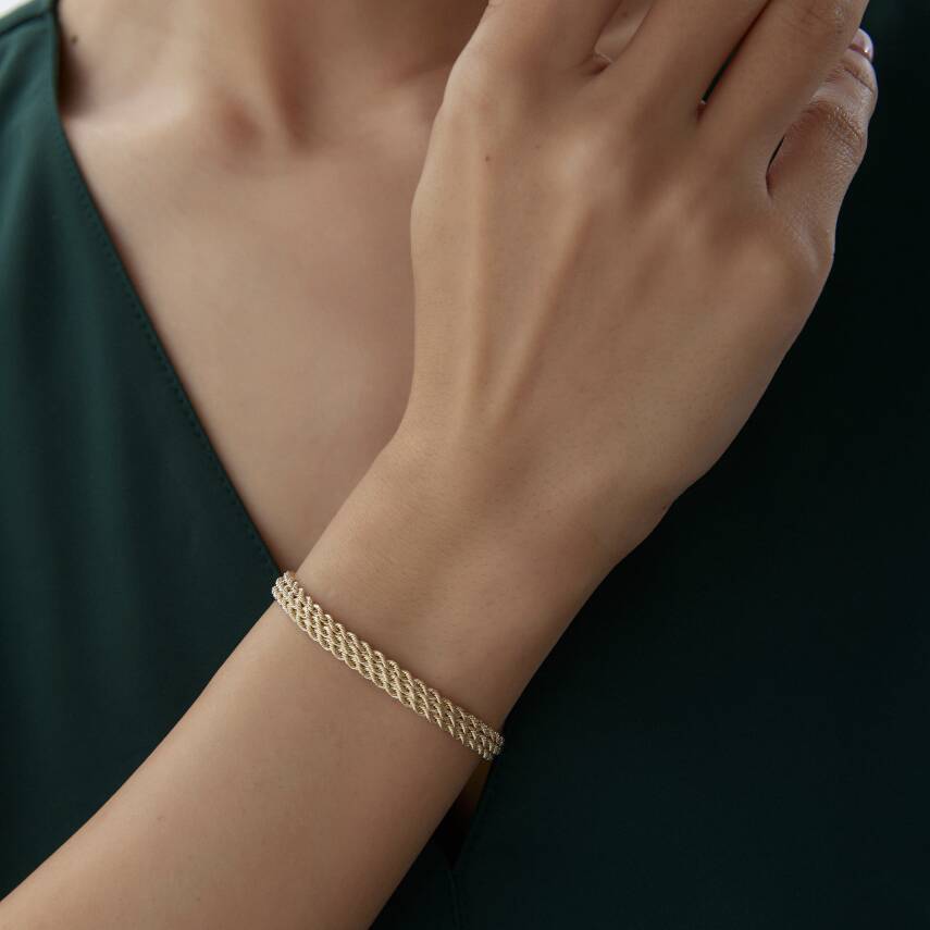 Altın Halat Örgü Bileklik - Semih Haşhaş Kuyumculuk