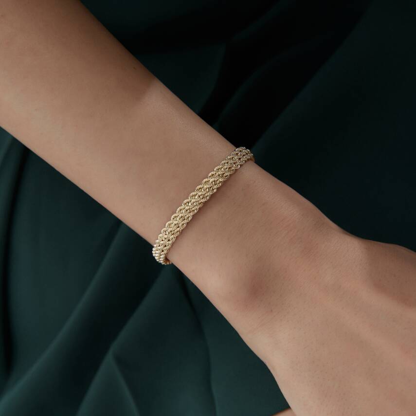 Altın Halat Örgü Bileklik - Semih Haşhaş Kuyumculuk (1)