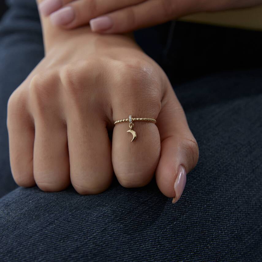 Altın Hilal Sallantılı Yüzük - 3