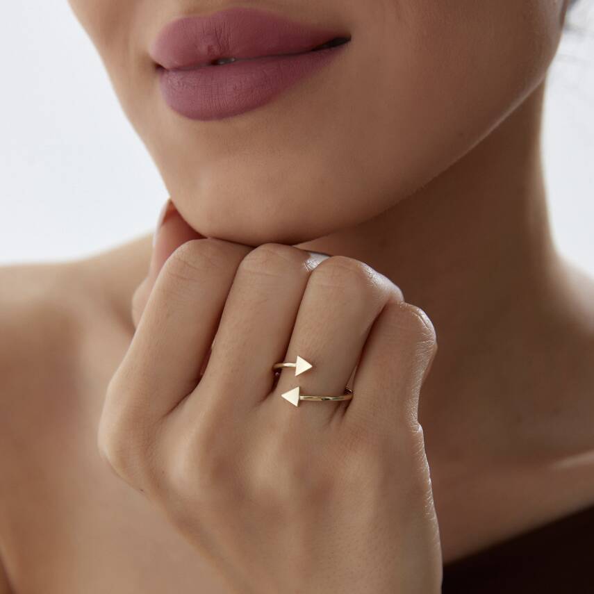 Altın İkili Ok Yüzük - Semih Haşhaş Kuyumculuk