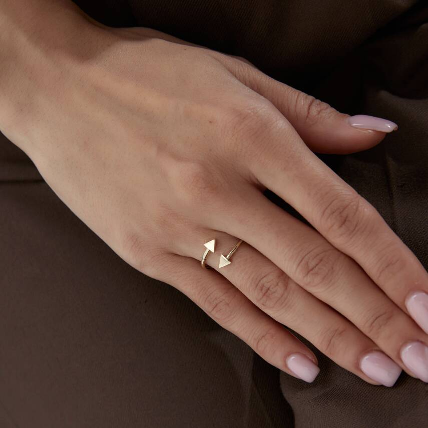 Altın İkili Ok Yüzük - Semih Haşhaş Kuyumculuk (1)